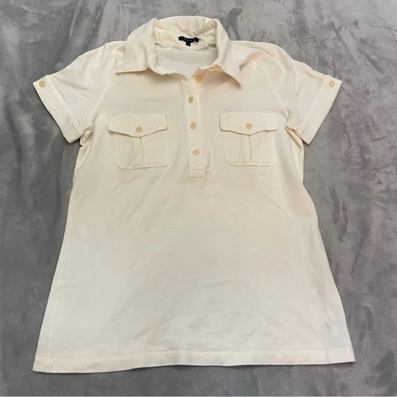 Theory Cream Short Sleeve Polo Shirt  21270 - Picture 3 of 9